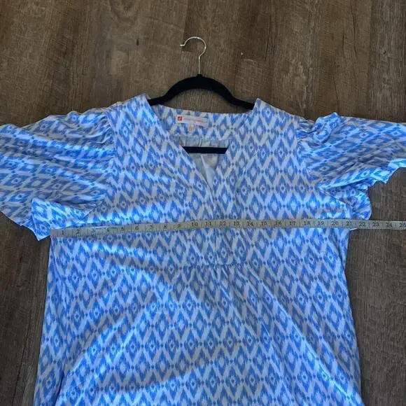 Jude Connally Blue & White Dress Size L (has pockets!) - Picture 4 of 8